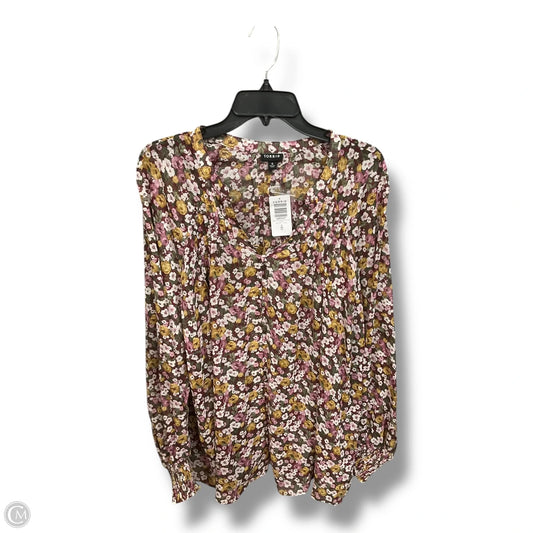 Blouse Long Sleeve By Torrid In Floral Print, Size: 4x