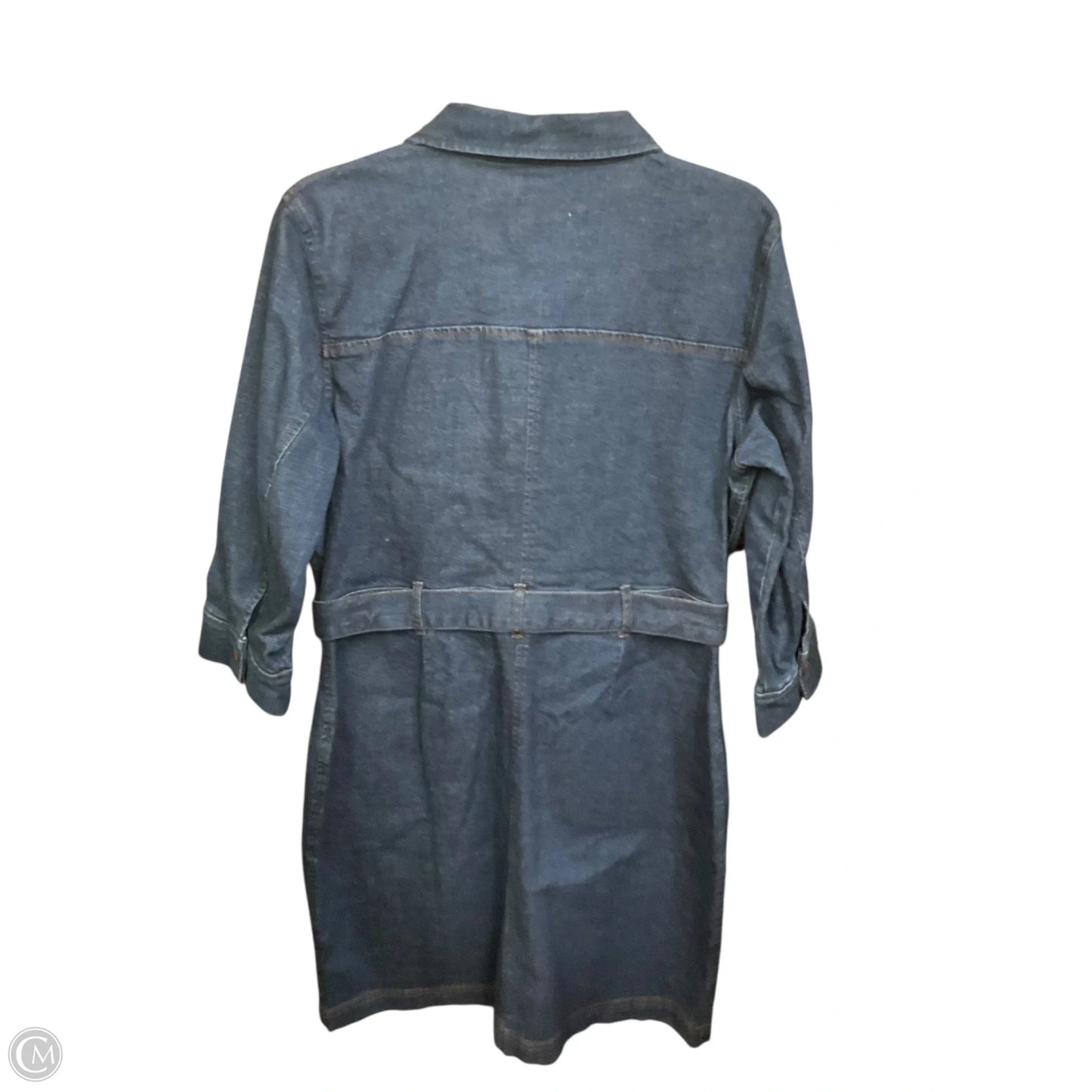 Dress Casual Midi By Loft In Blue Denim, Size: L