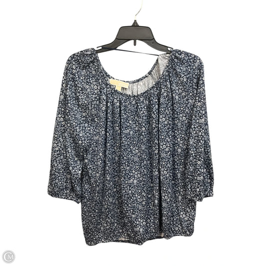 Top Long Sleeve By Michael By Michael Kors In Blue, Size: 1x