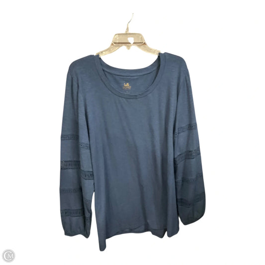 Blouse Long Sleeve By Clothes Mentor In Blue, Size: 2x