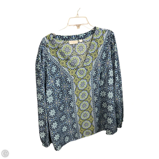 Blouse Long Sleeve By Clothes Mentor In Multi-colored, Size: 2x