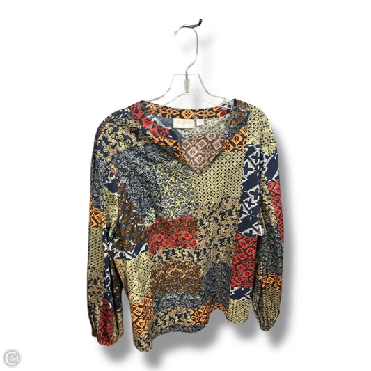 Blouse Long Sleeve By Clothes Mentor In Multi-colored, Size: 2x