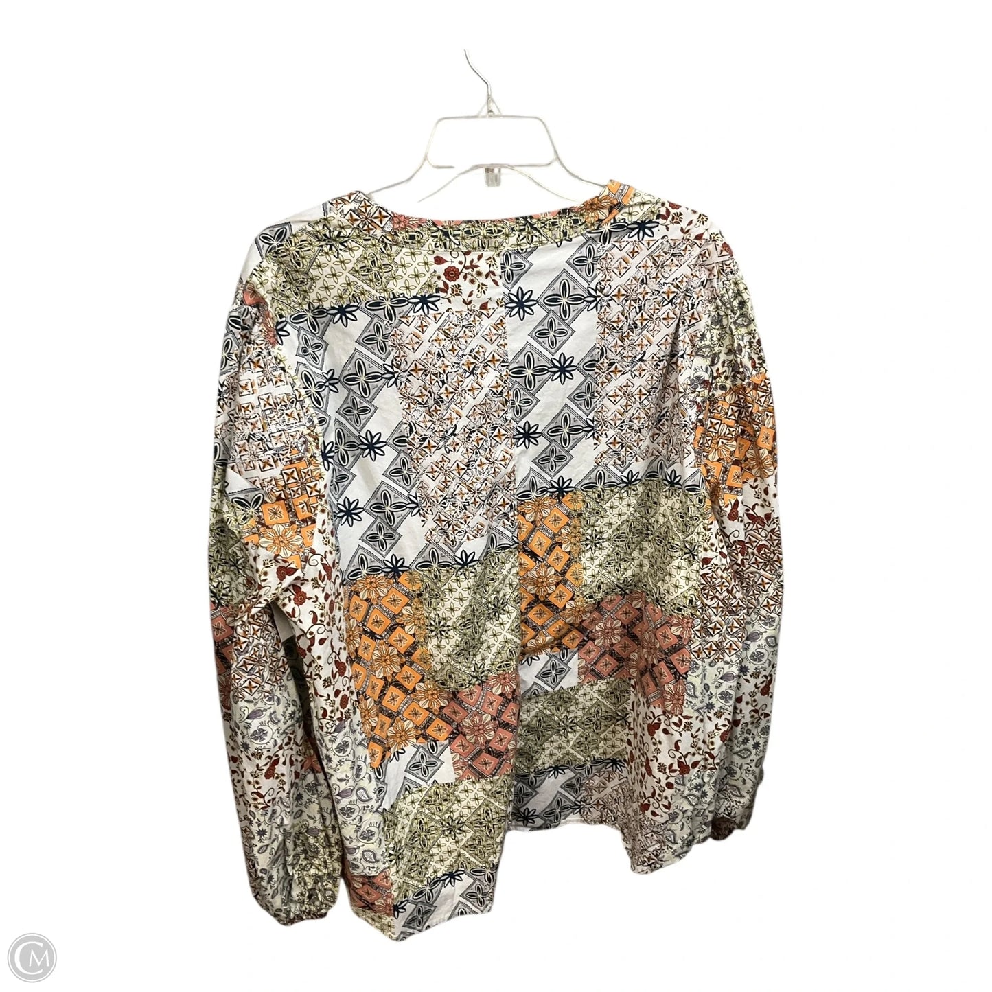 Blouse Long Sleeve By Clothes Mentor In Multi-colored, Size: 2x