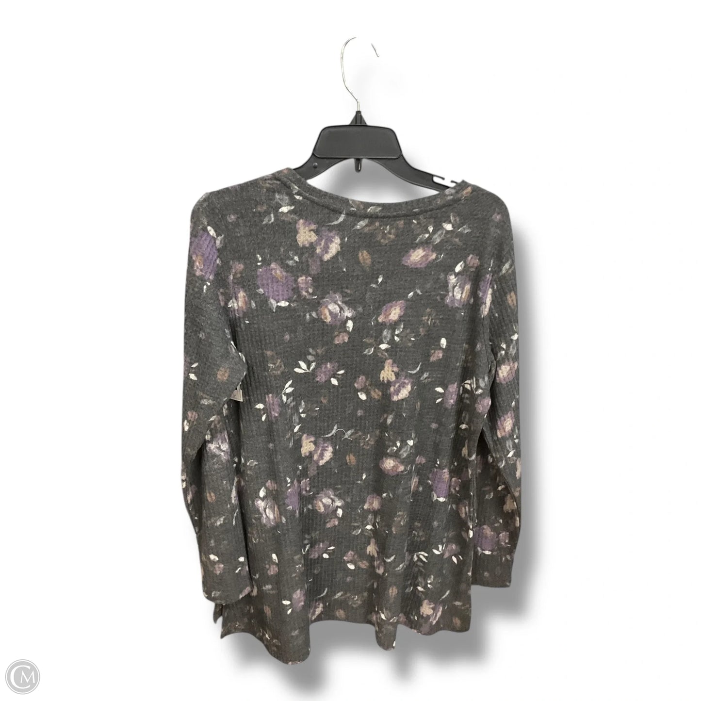 Tunic Long Sleeve By Logo In Grey, Size: L