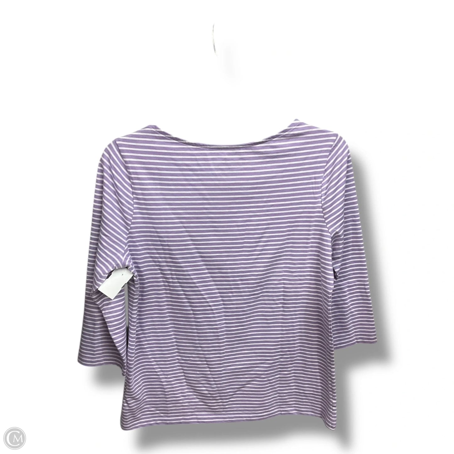 Top 3/4 Sleeve Basic By Appleseeds In Striped Pattern, Size: S