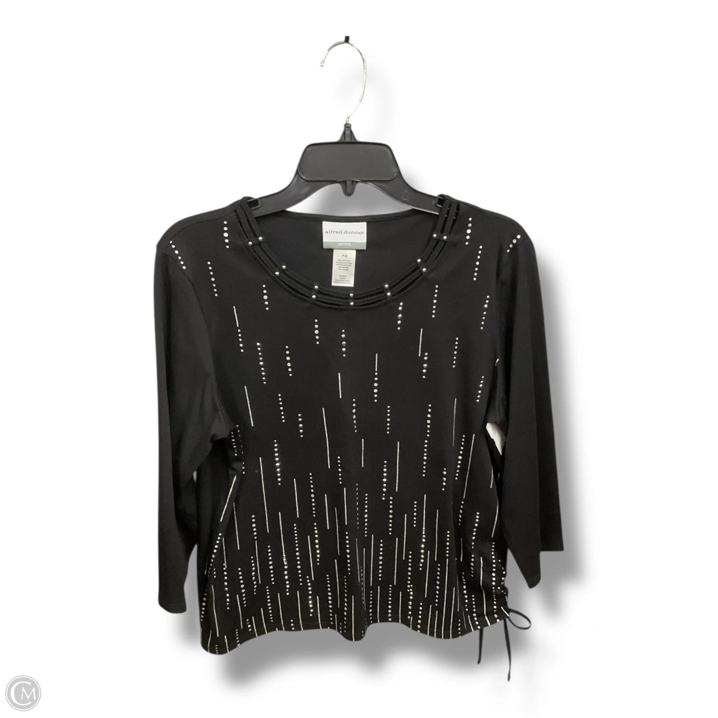 Top 3/4 Sleeve By Alfred Dunner In Black, Size: Mp