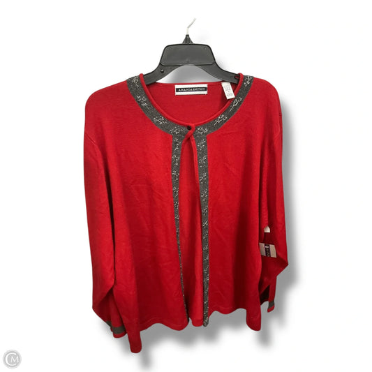 Cardigan By Amanda Smith In Red, Size: 3x