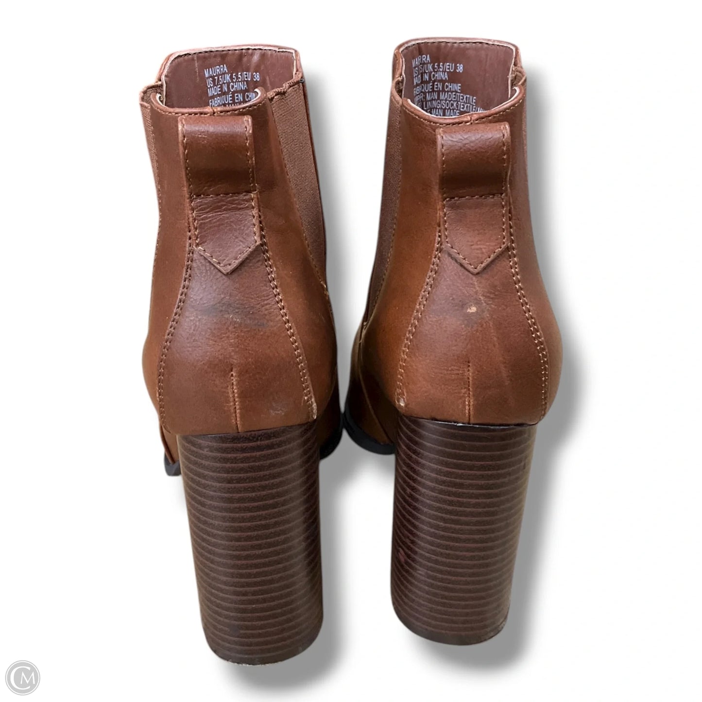 Boots Ankle Heels By Just Fab In Brown, Size: 7.5