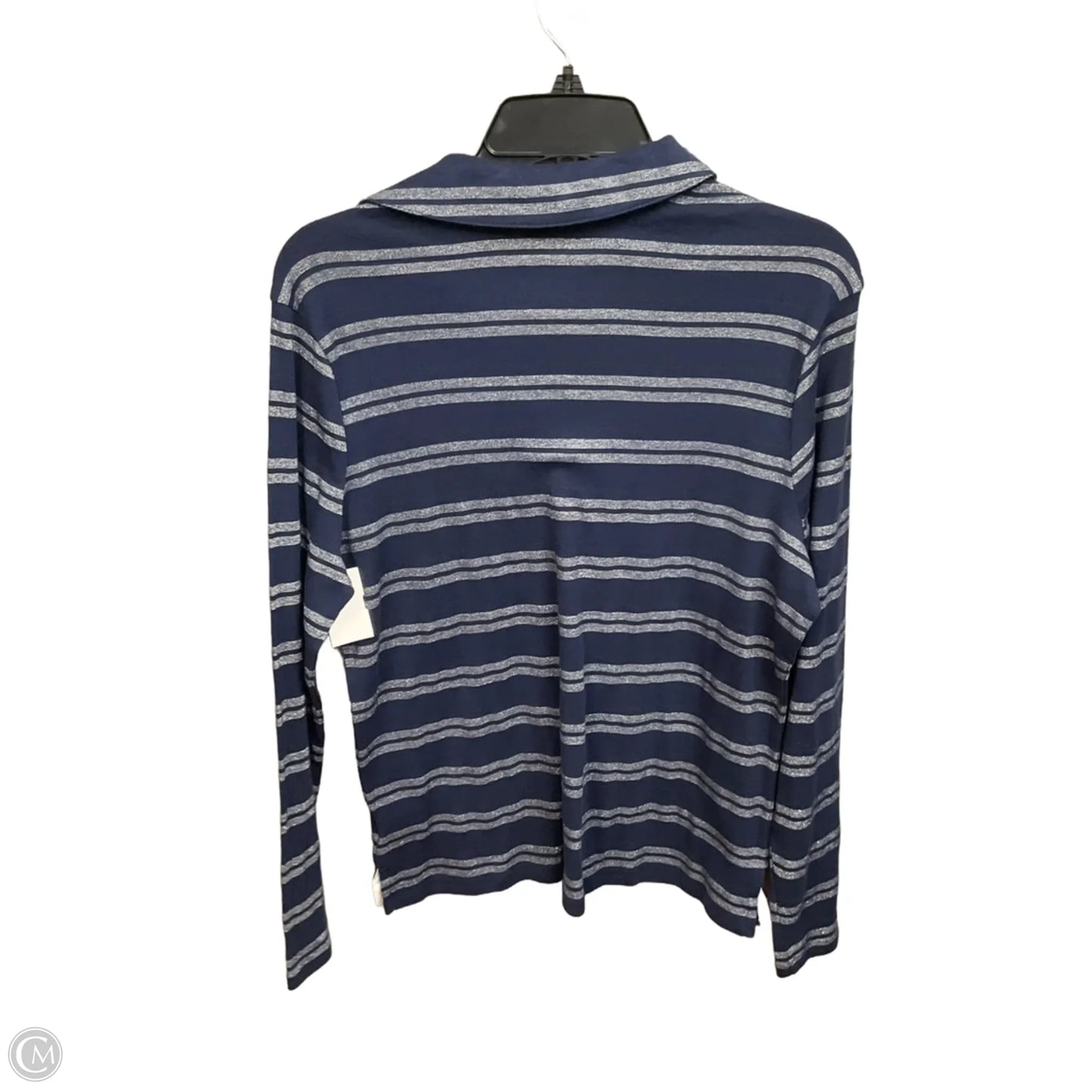 Top Long Sleeve Basic By Charter Club In Striped Pattern, Size: L