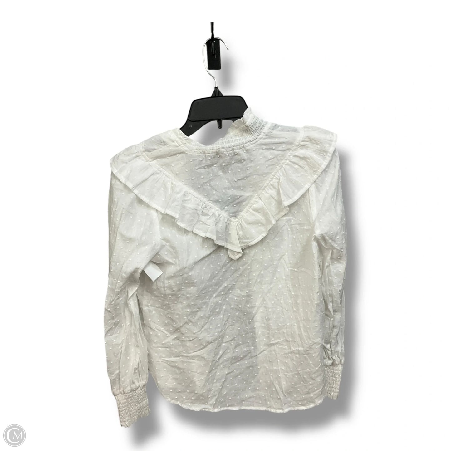 Blouse Long Sleeve By Loft In White, Size: Xs