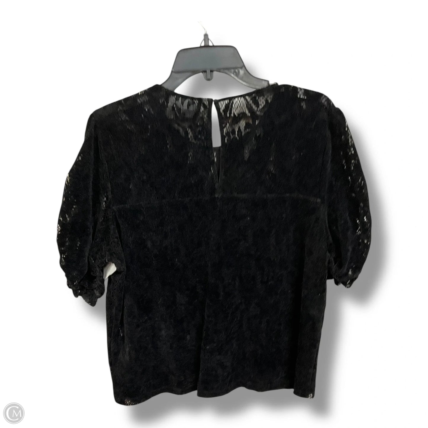 Top Short Sleeve By Anthropologie In Black, Size: L