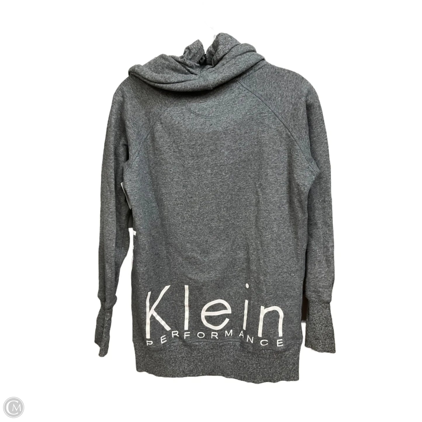 Athletic Top Long Sleeve Collar By Calvin Klein In Grey, Size: M