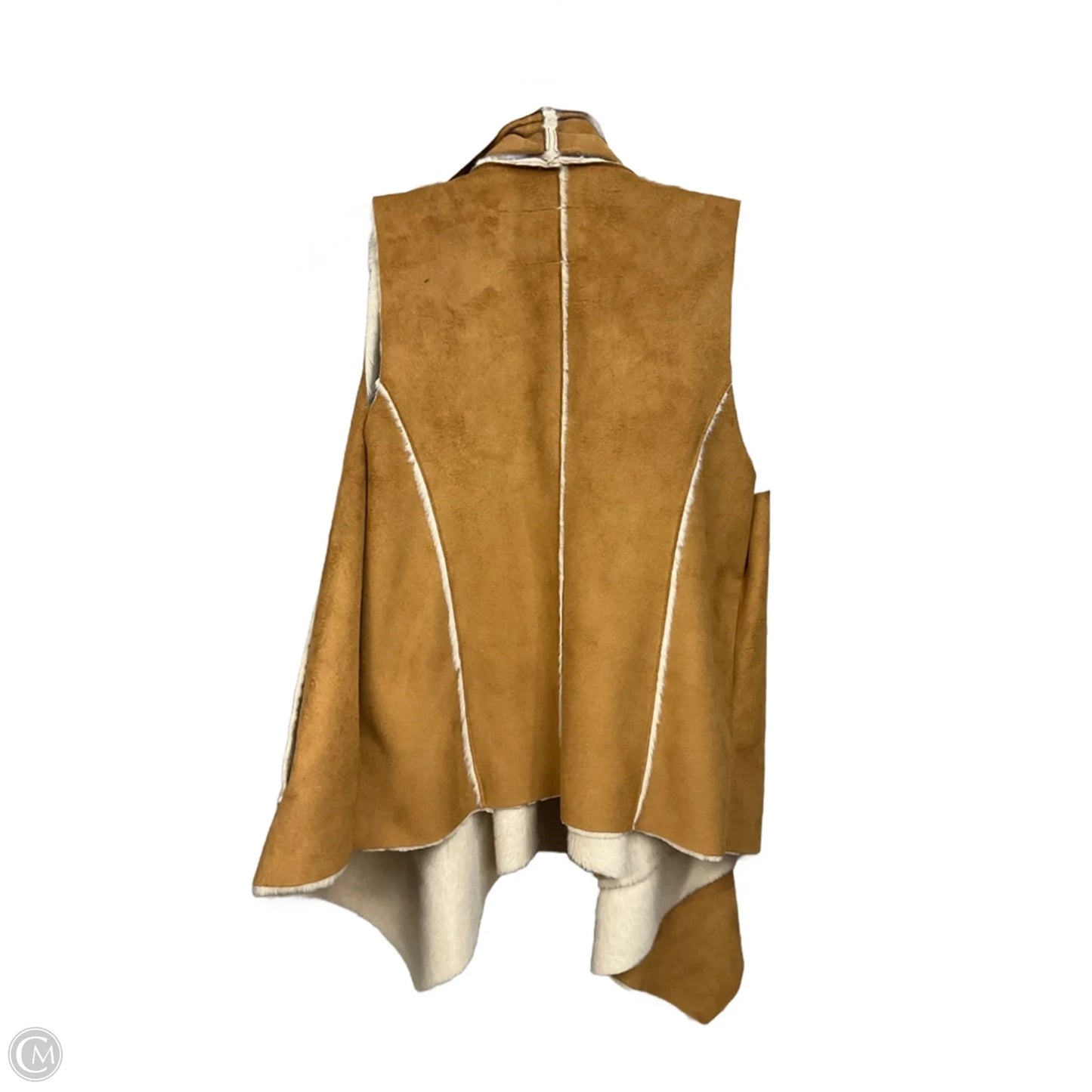 Vest Faux Fur & Sherpa By Clothes Mentor In Tan & White, Size: S
