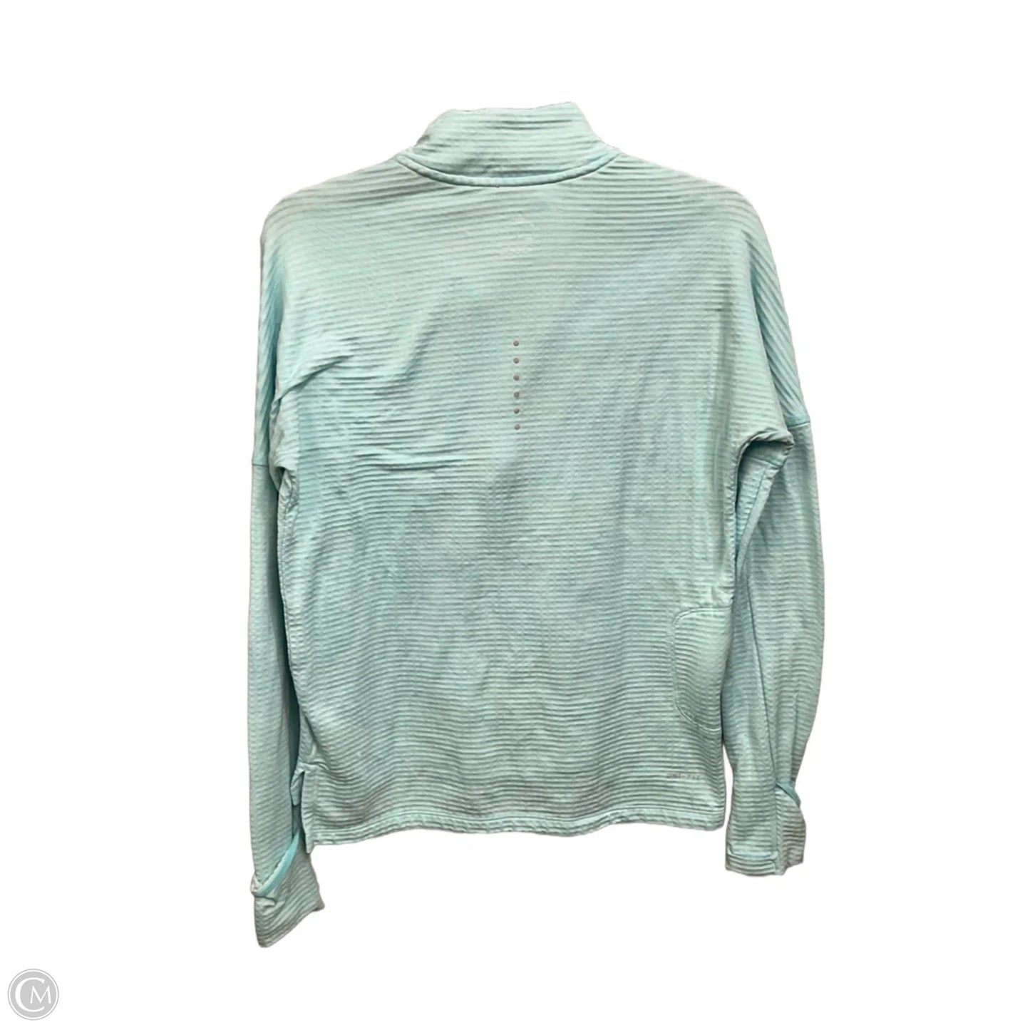 Athletic Top Long Sleeve Collar By Nike Apparel In Aqua, Size: S