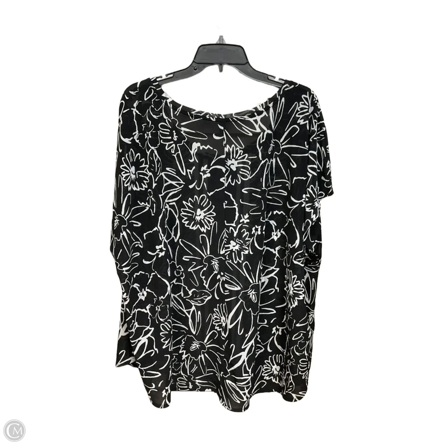 Blouse Short Sleeve By Lane Bryant In Black & White, Size: 3x