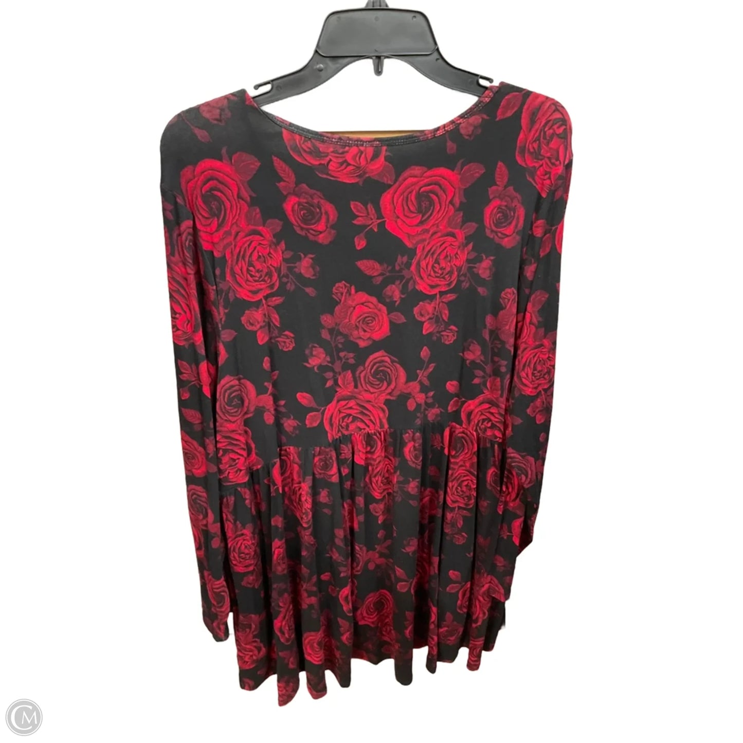 Tunic Long Sleeve By Torrid In Black & Red, Size: 3x