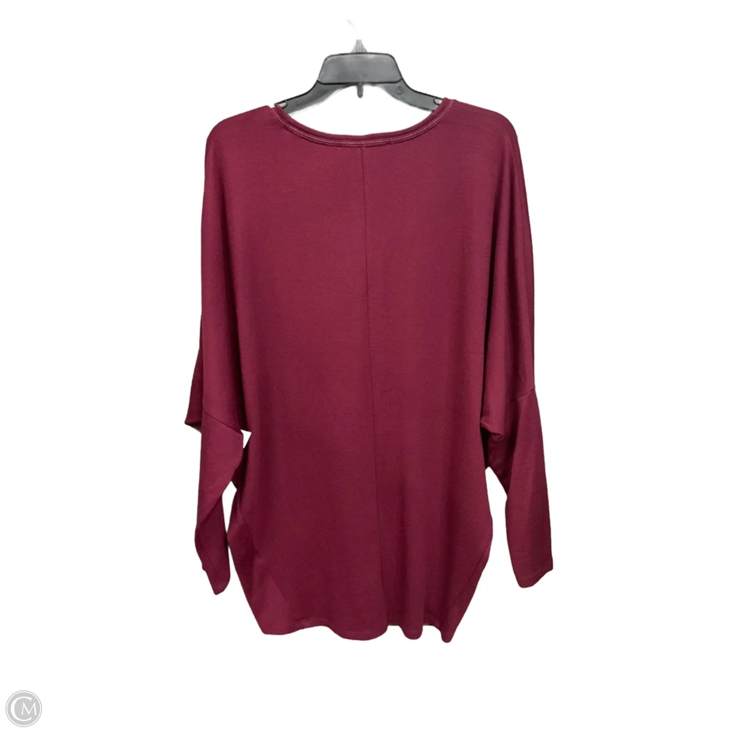 Top Long Sleeve Basic By White House Black Market In Maroon, Size: M