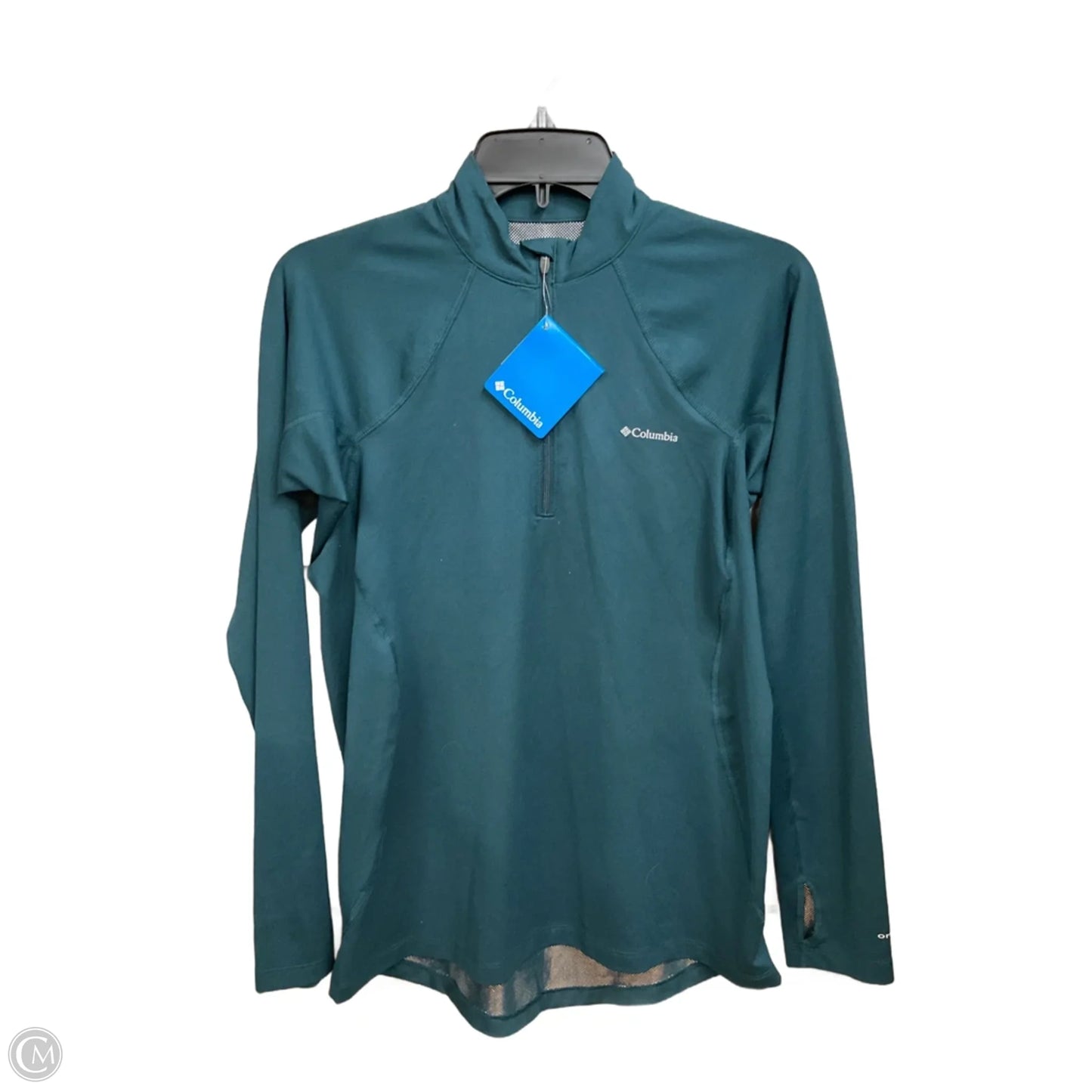 Athletic Top Long Sleeve Collar By Columbia In Green, Size: L