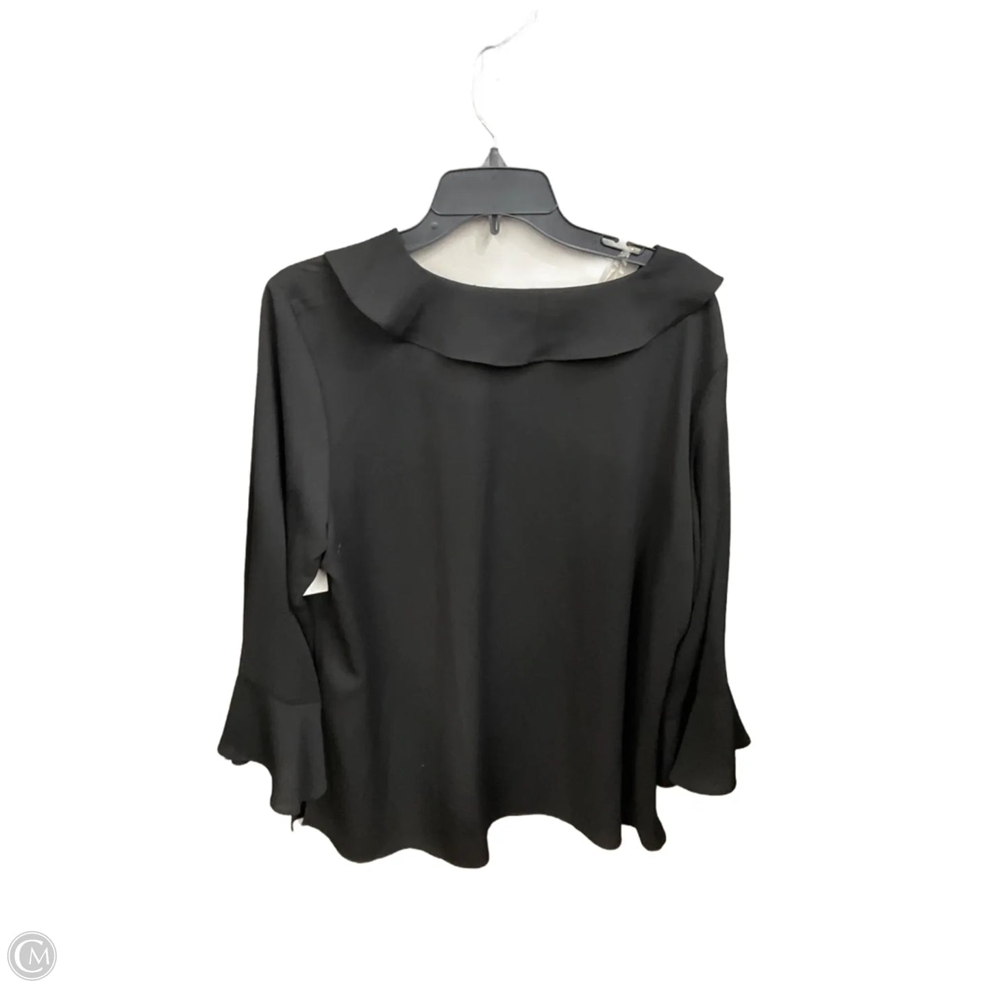 Blouse Long Sleeve By Investments In Black, Size: 1x
