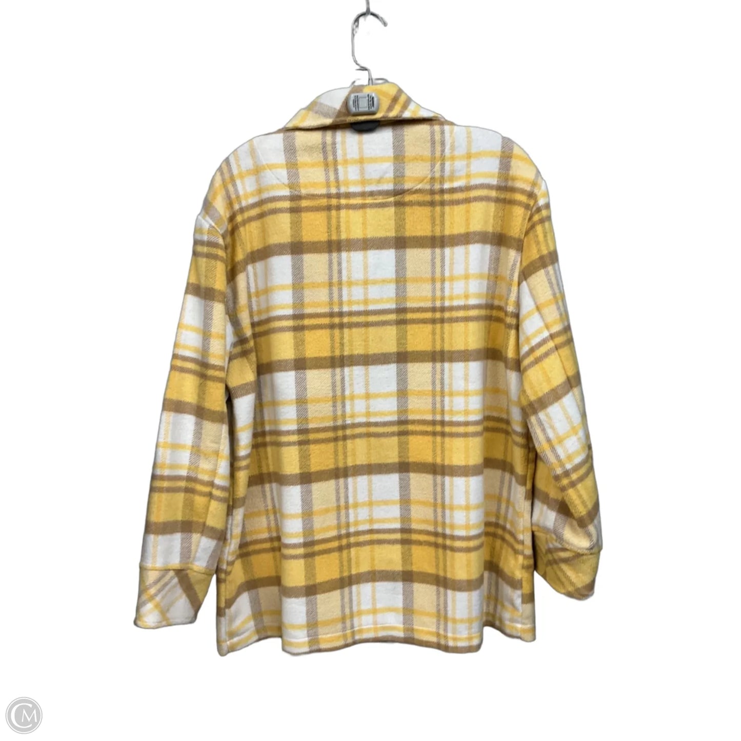 Jacket Shirt By Kensie In Plaid Pattern, Size: M