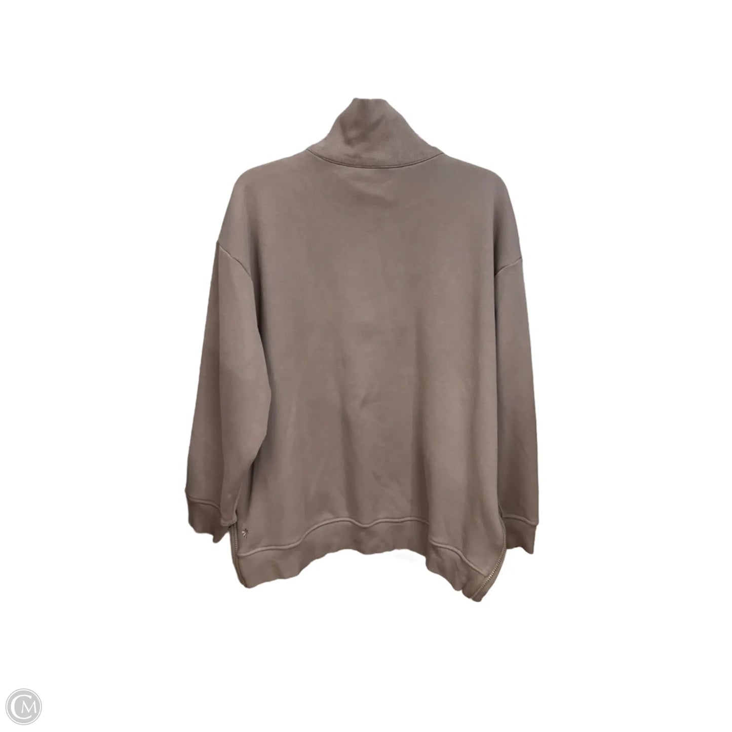 Athletic Top Long Sleeve Collar By Athleta In Taupe, Size: Xl