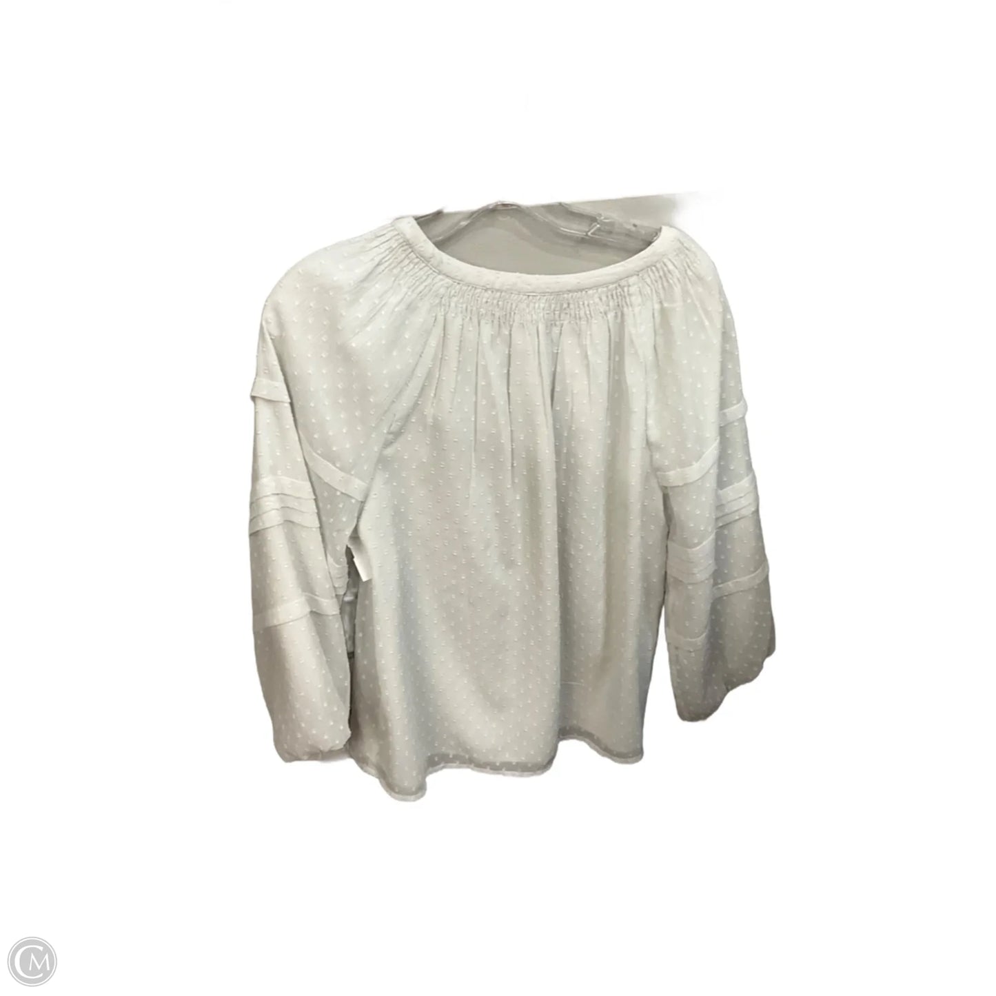 Blouse Long Sleeve By Loft In Grey, Size: S
