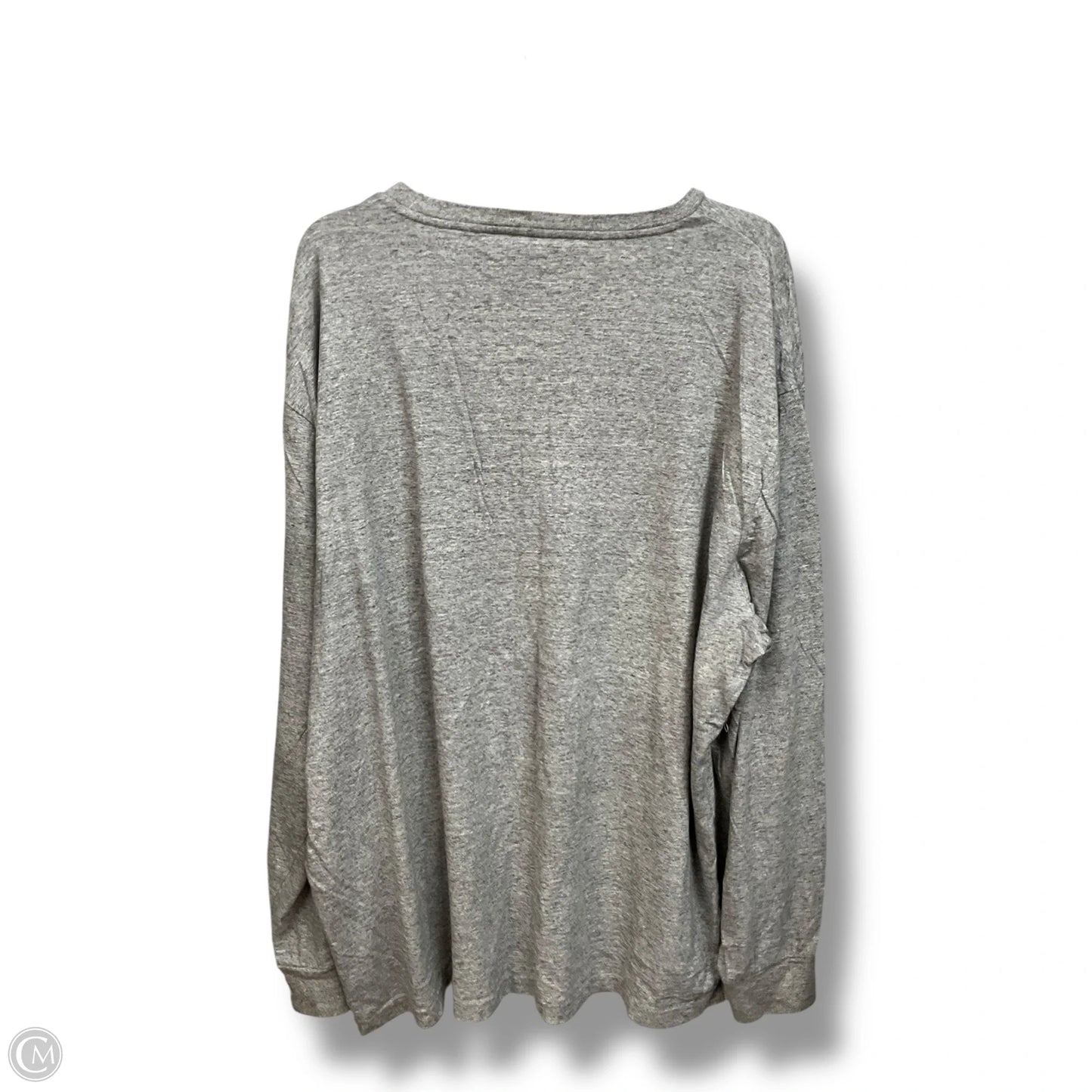 Top Long Sleeve Basic By Ralph Lauren In Grey & White, Size: Xxl