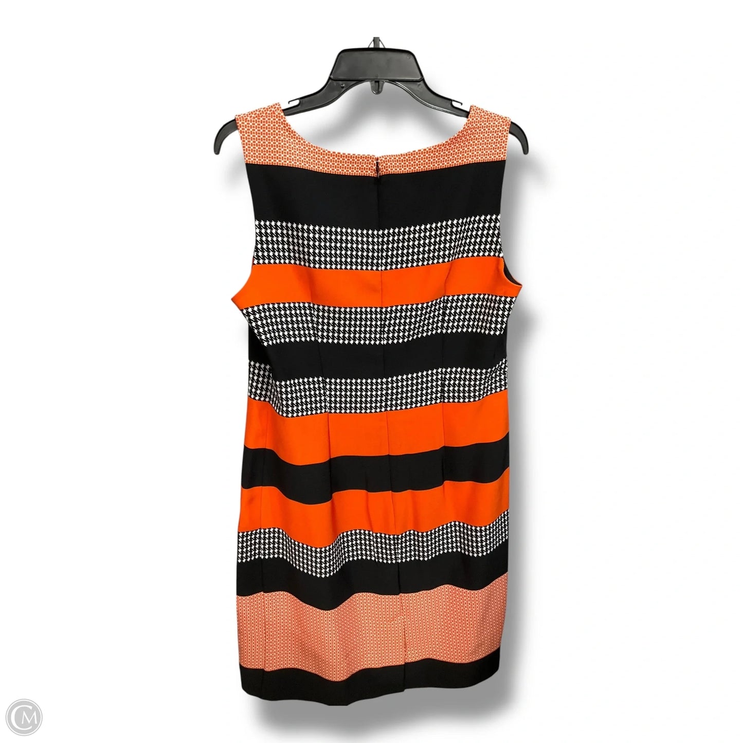 Dress Casual Midi By Voir Voir In Black & Orange, Size: 10