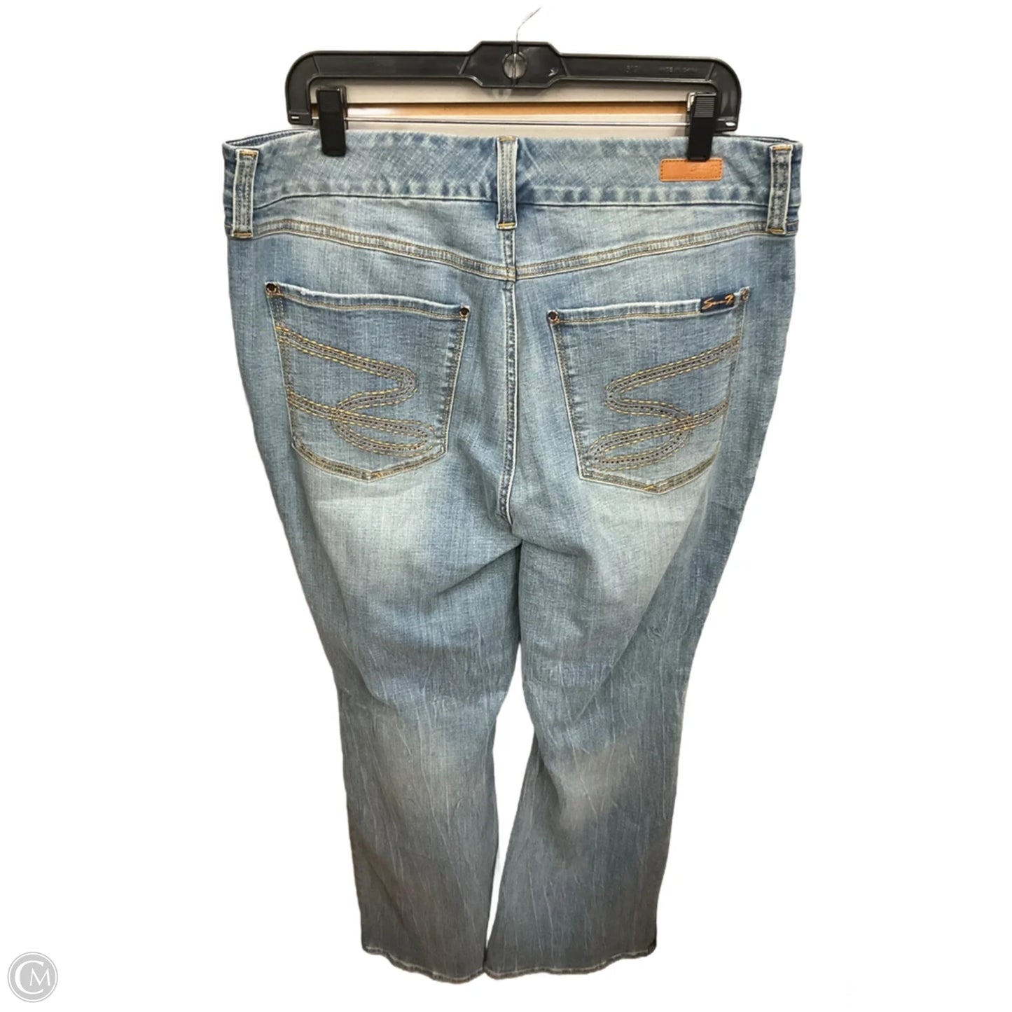 Jeans Boot Cut By Seven 7 In Blue Denim, Size: 18