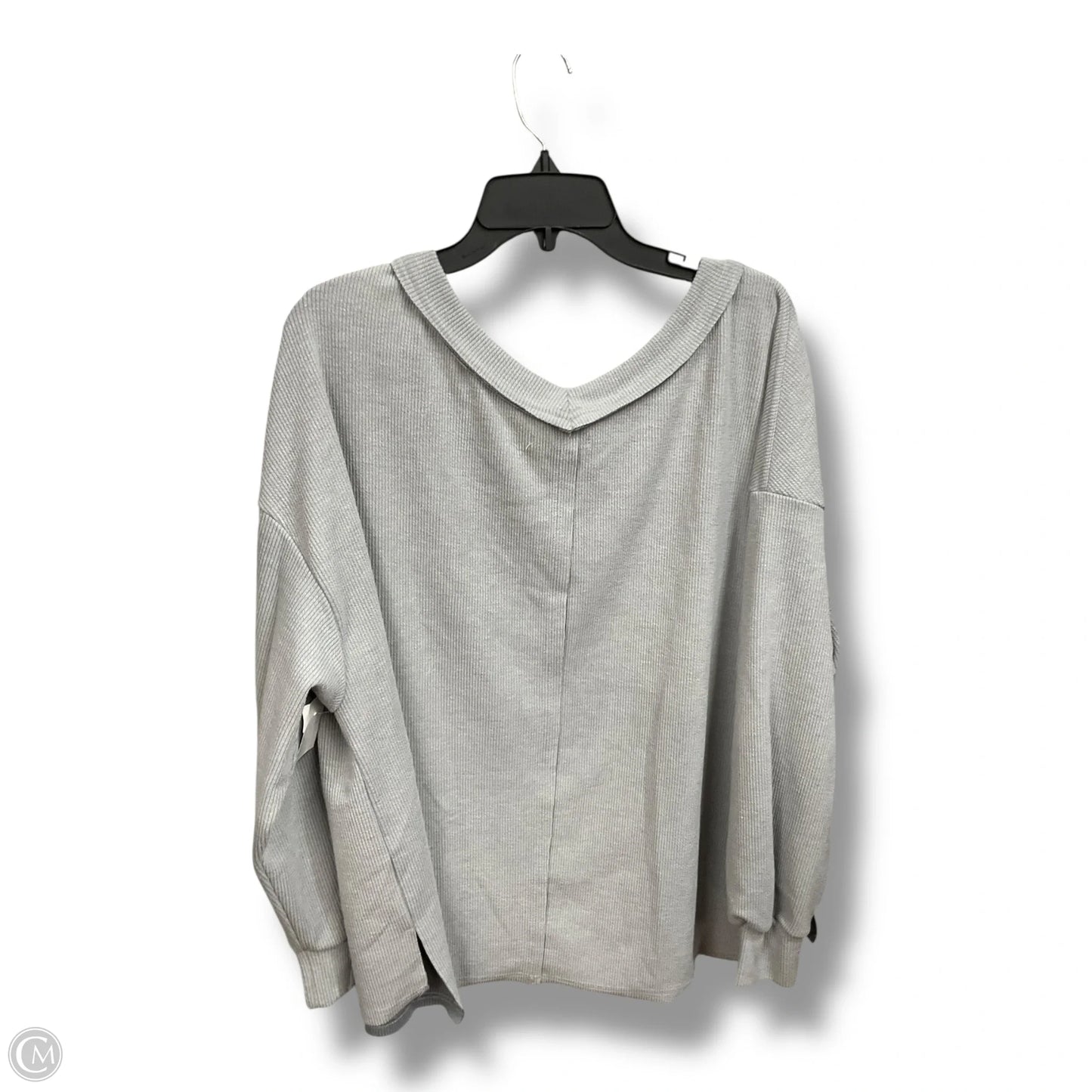 Top Long Sleeve By Cmc In Grey, Size: L