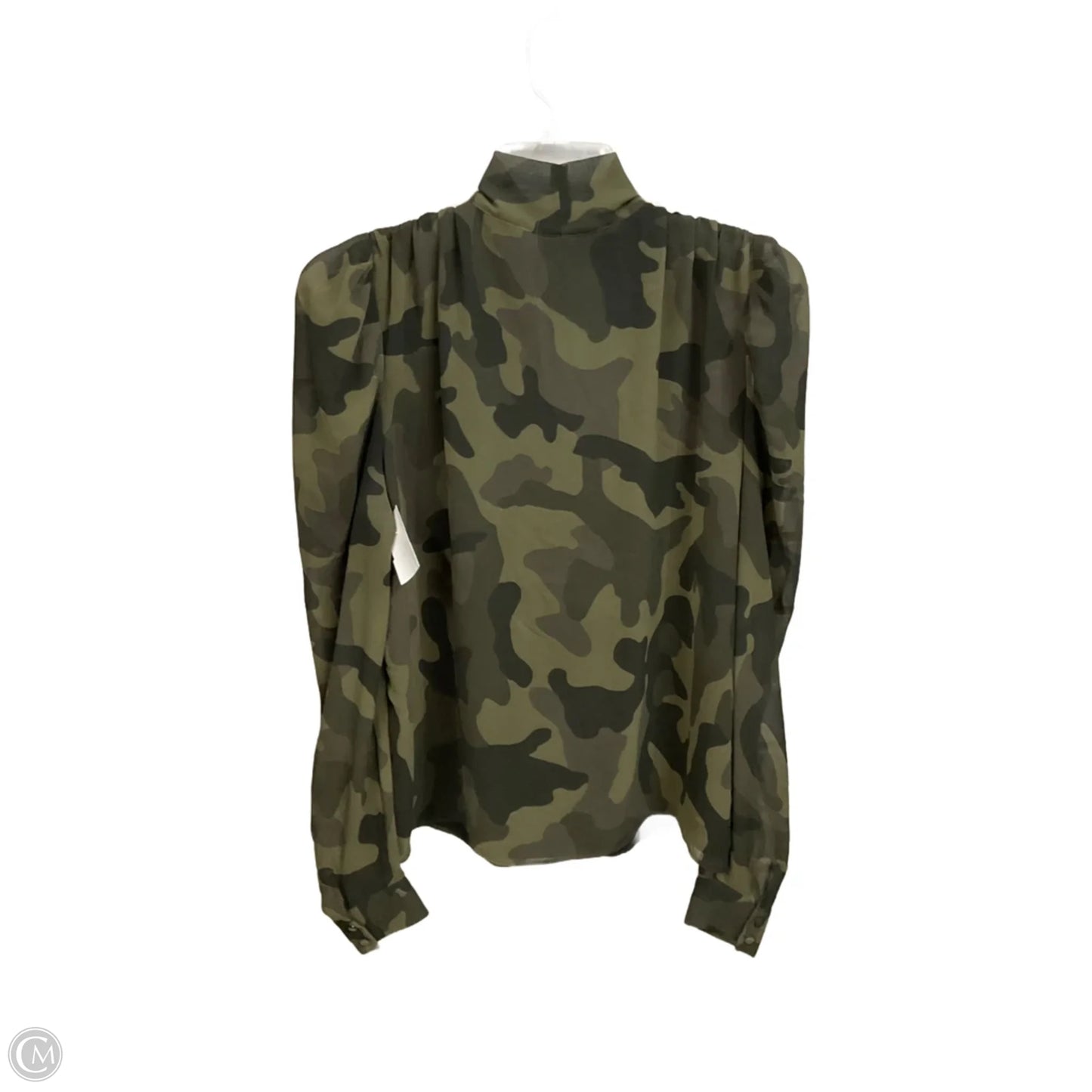 Blouse Long Sleeve By White House Black Market In Camouflage Print, Size: M
