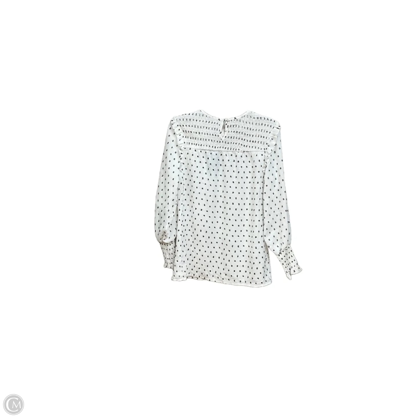 Blouse Long Sleeve By Clothes Mentor In Black & White, Size: S