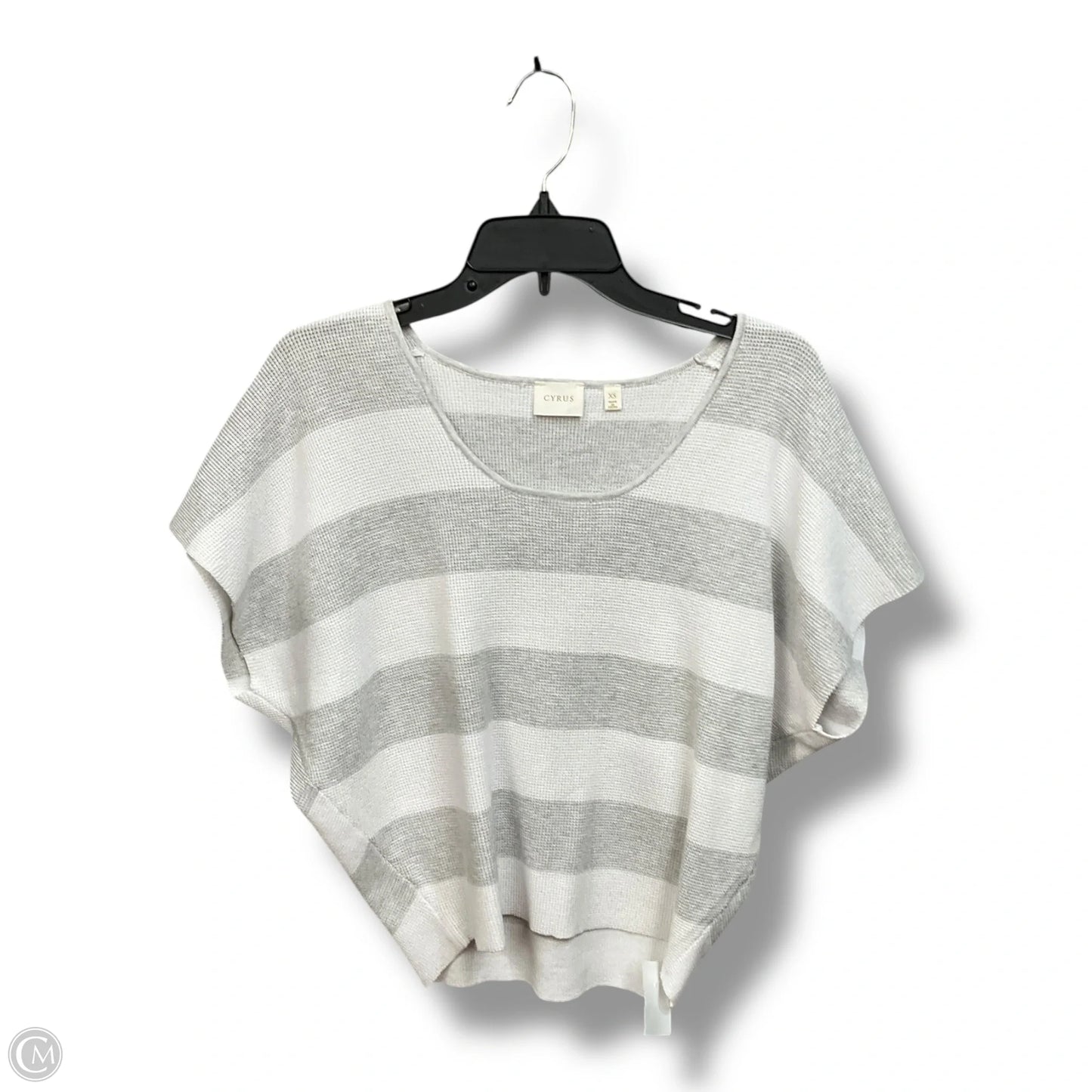 Top Short Sleeve By Cmc In Grey & White, Size: Xs
