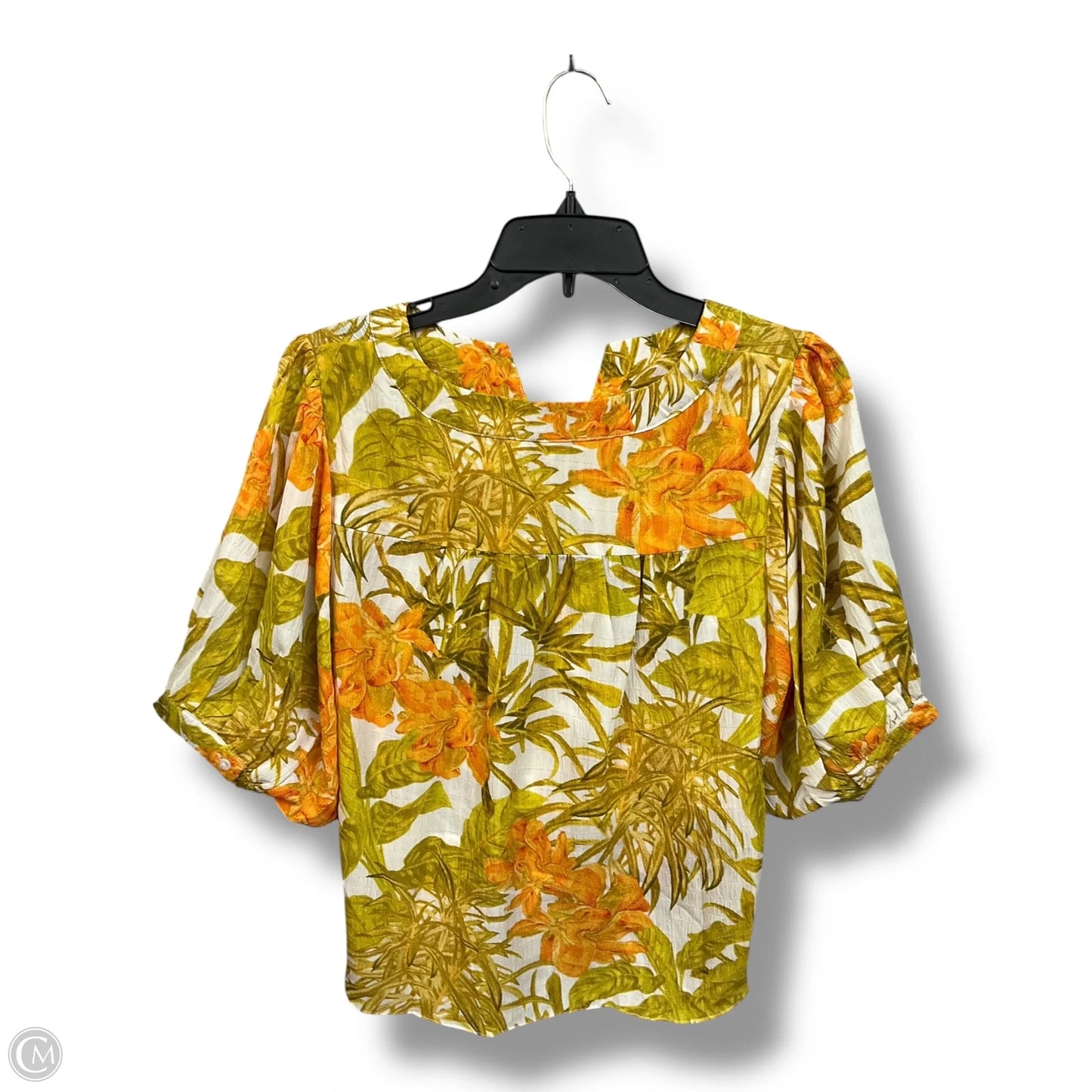 Top Short Sleeve By Cmc In Tropical Print, Size: Xs