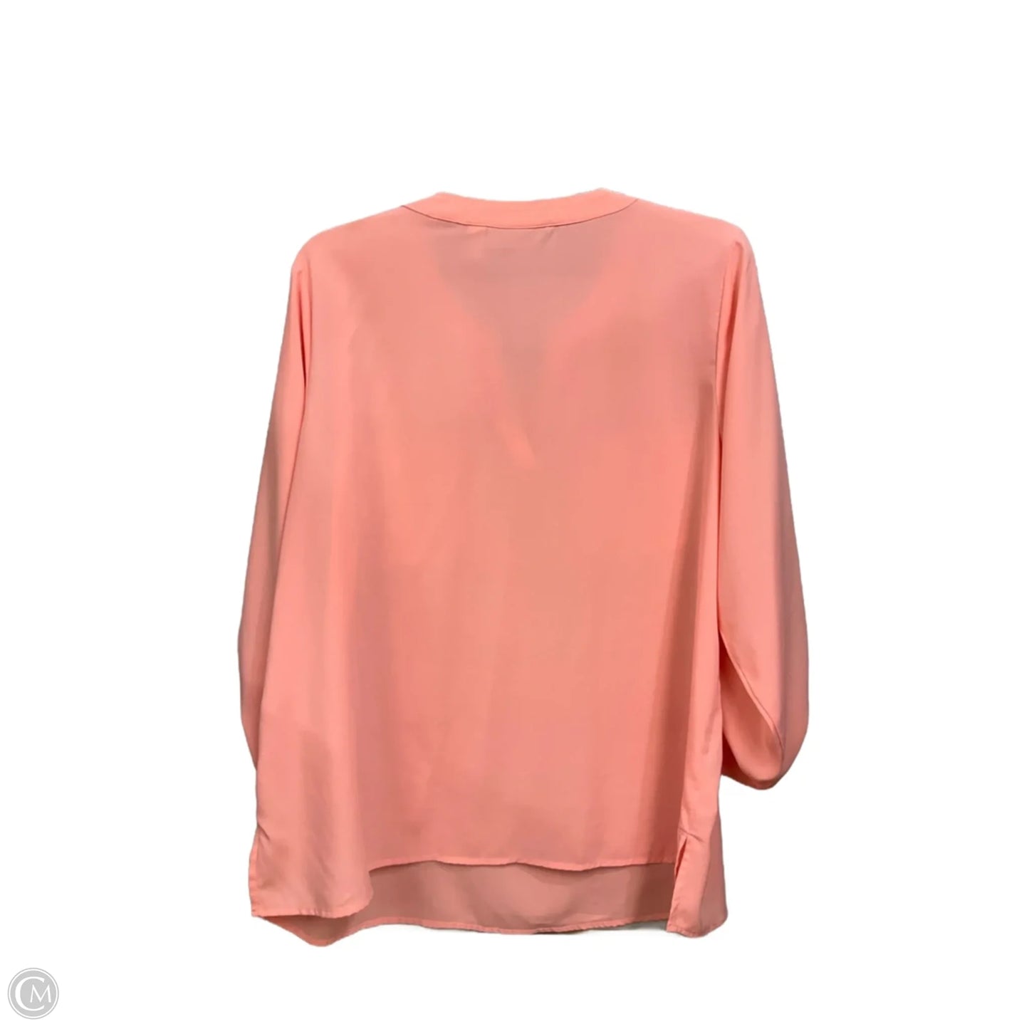 Blouse 3/4 Sleeve By Susan Graver In Peach, Size: L