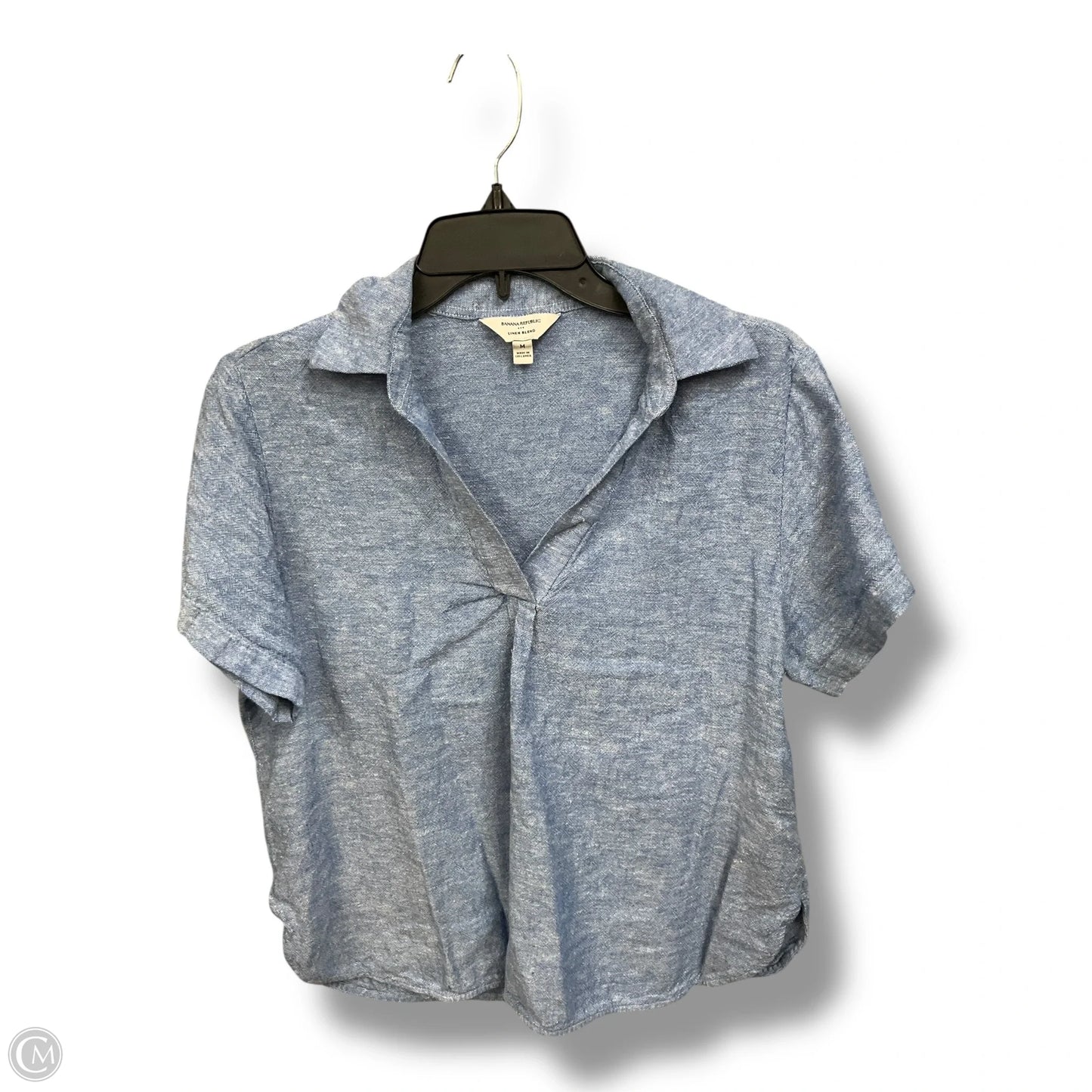 Top Short Sleeve By Banana Republic In Blue, Size: M