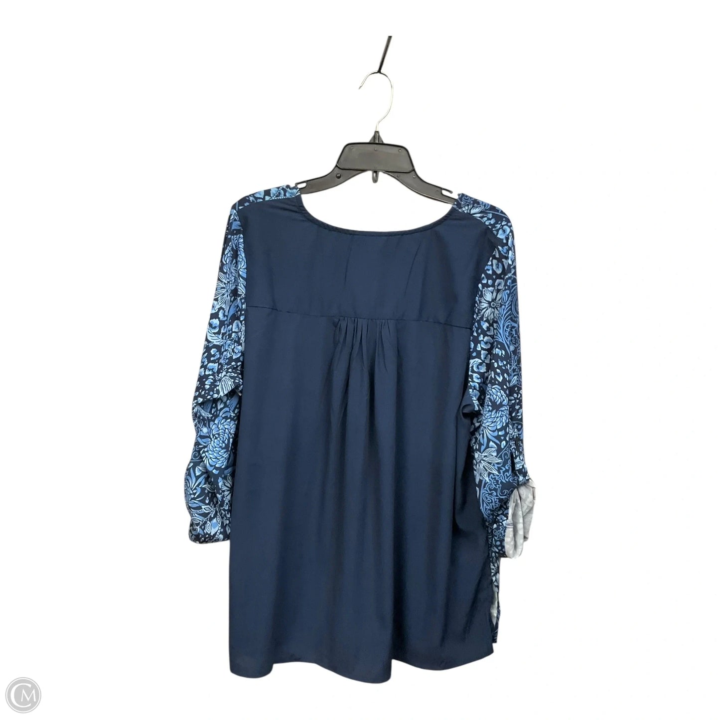 Blouse 3/4 Sleeve By Catherines In Blue, Size: 1x