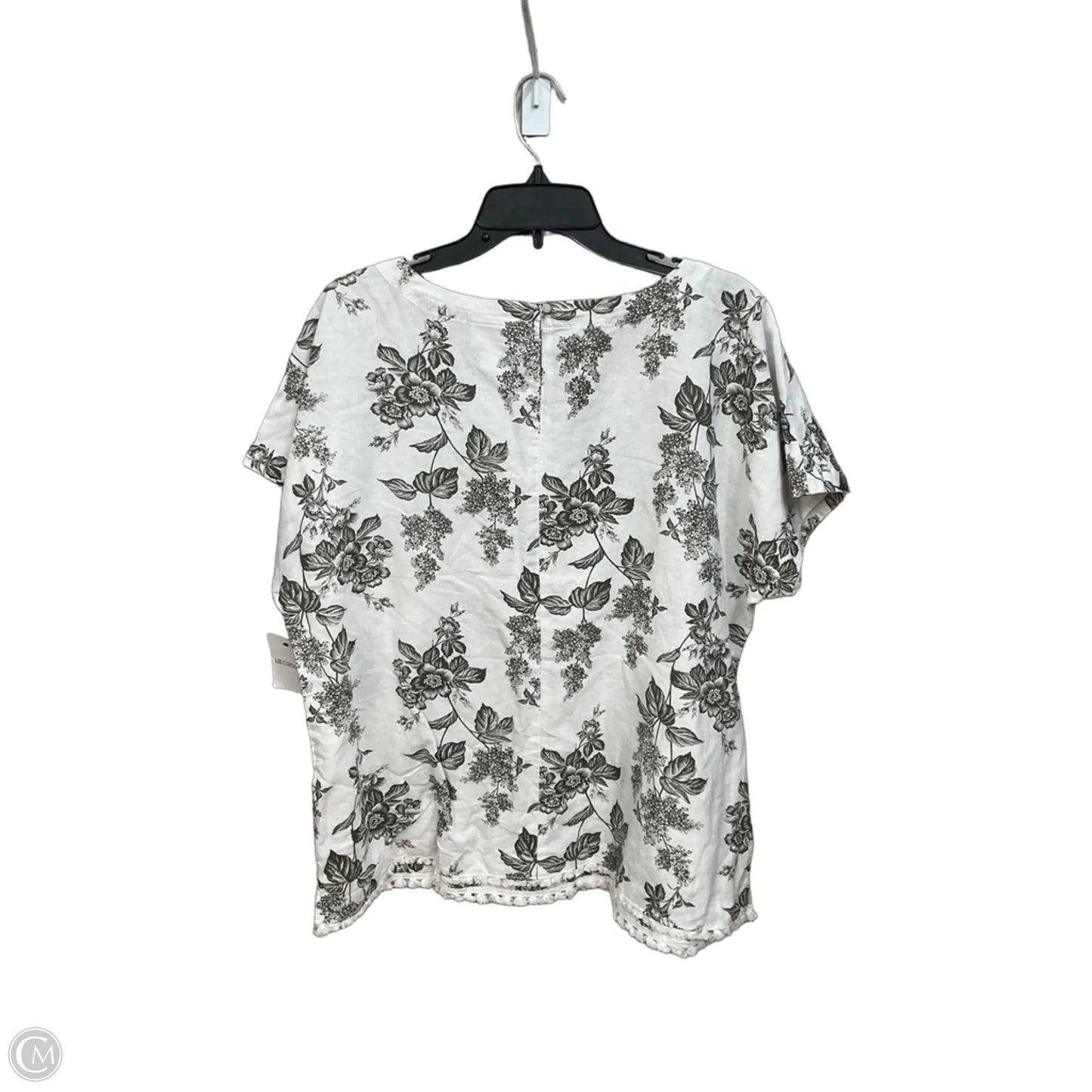 Top Short Sleeve By Liz Claiborne In Floral Print, Size: Xl