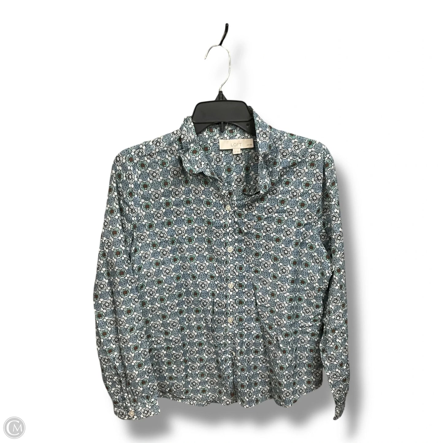 Blouse Long Sleeve By Loft In Floral Print, Size: Lp