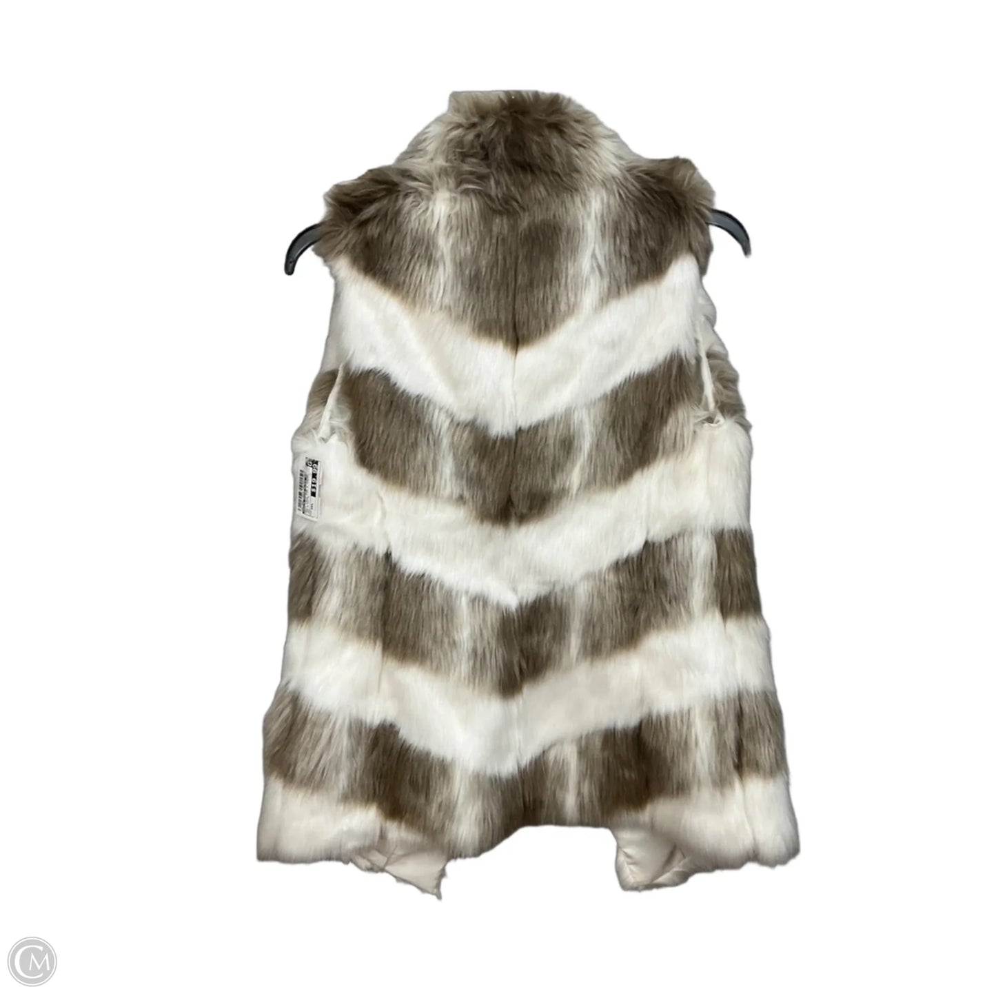 Vest Faux Fur & Sherpa By White House Black Market In Tan & White, Size: Xxs