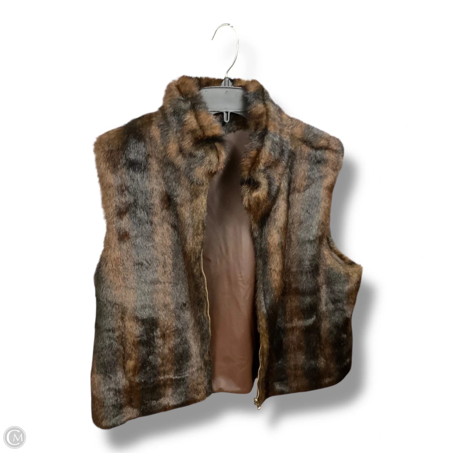 Vest Faux Fur & Sherpa By Fuda In Brown, Size: Xl