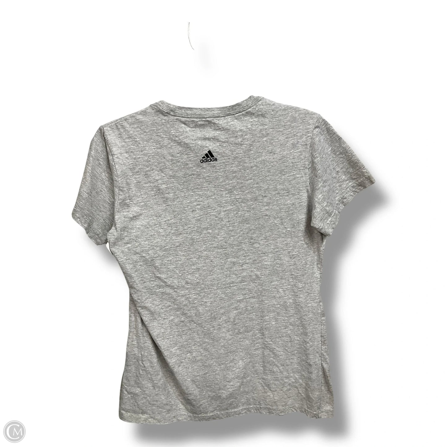 Athletic Top Short Sleeve By Adidas In Grey, Size: M