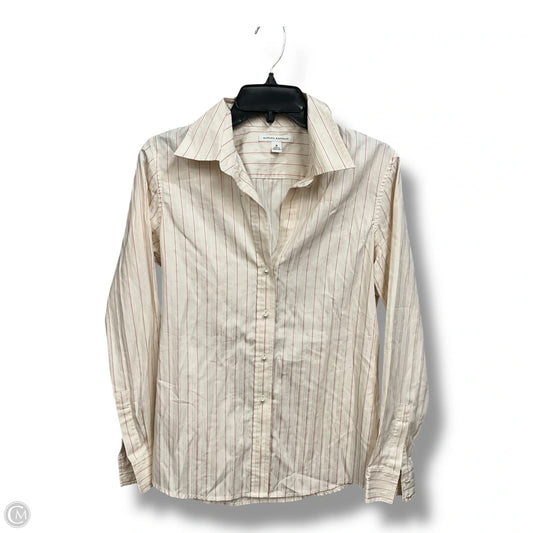 Blouse Long Sleeve By Banana Republic In Striped Pattern, Size: M