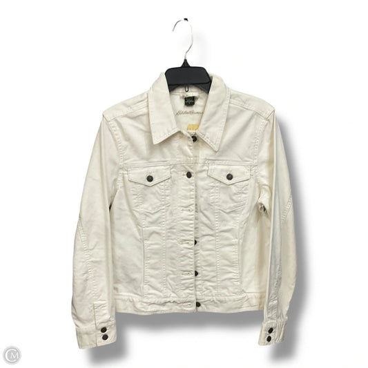 Jacket Denim By Eddie Bauer In White, Size: L