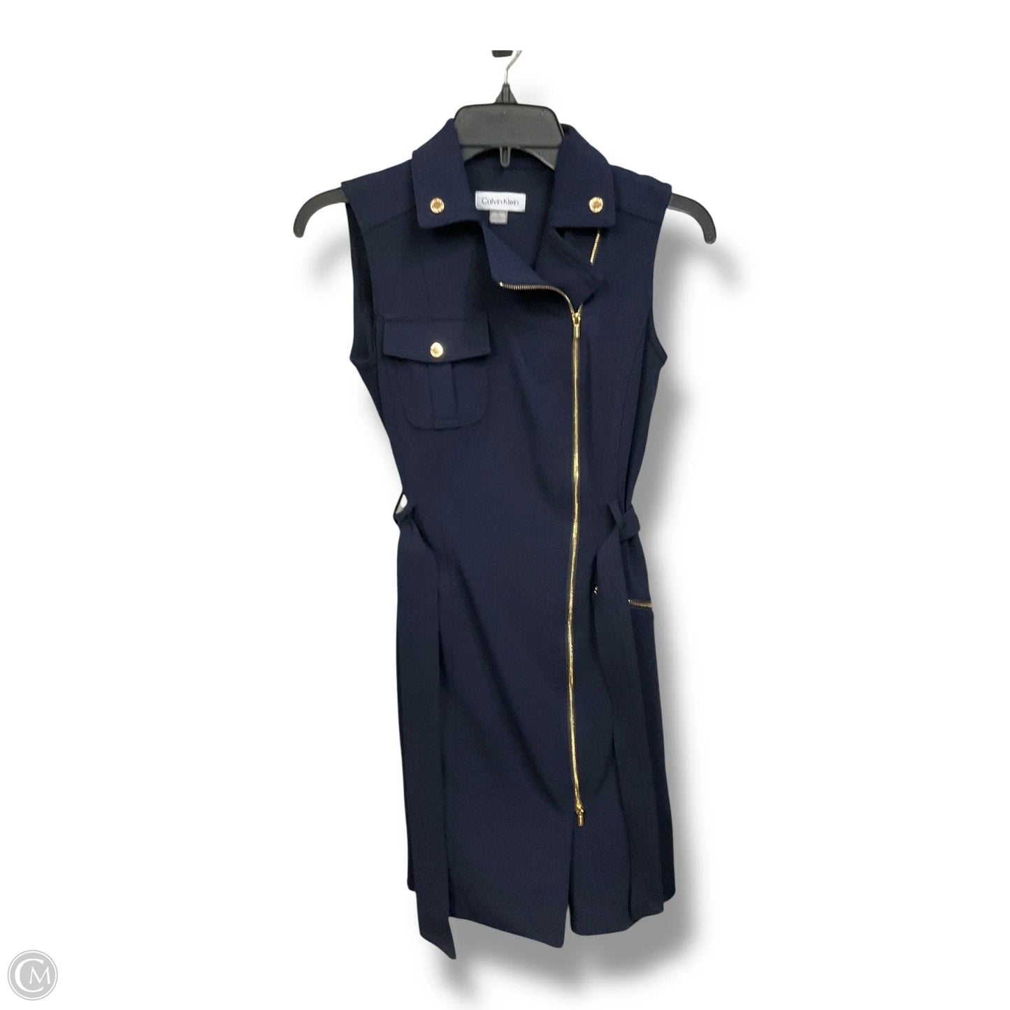 Dress Casual Midi By Calvin Klein In Blue, Size: Xs