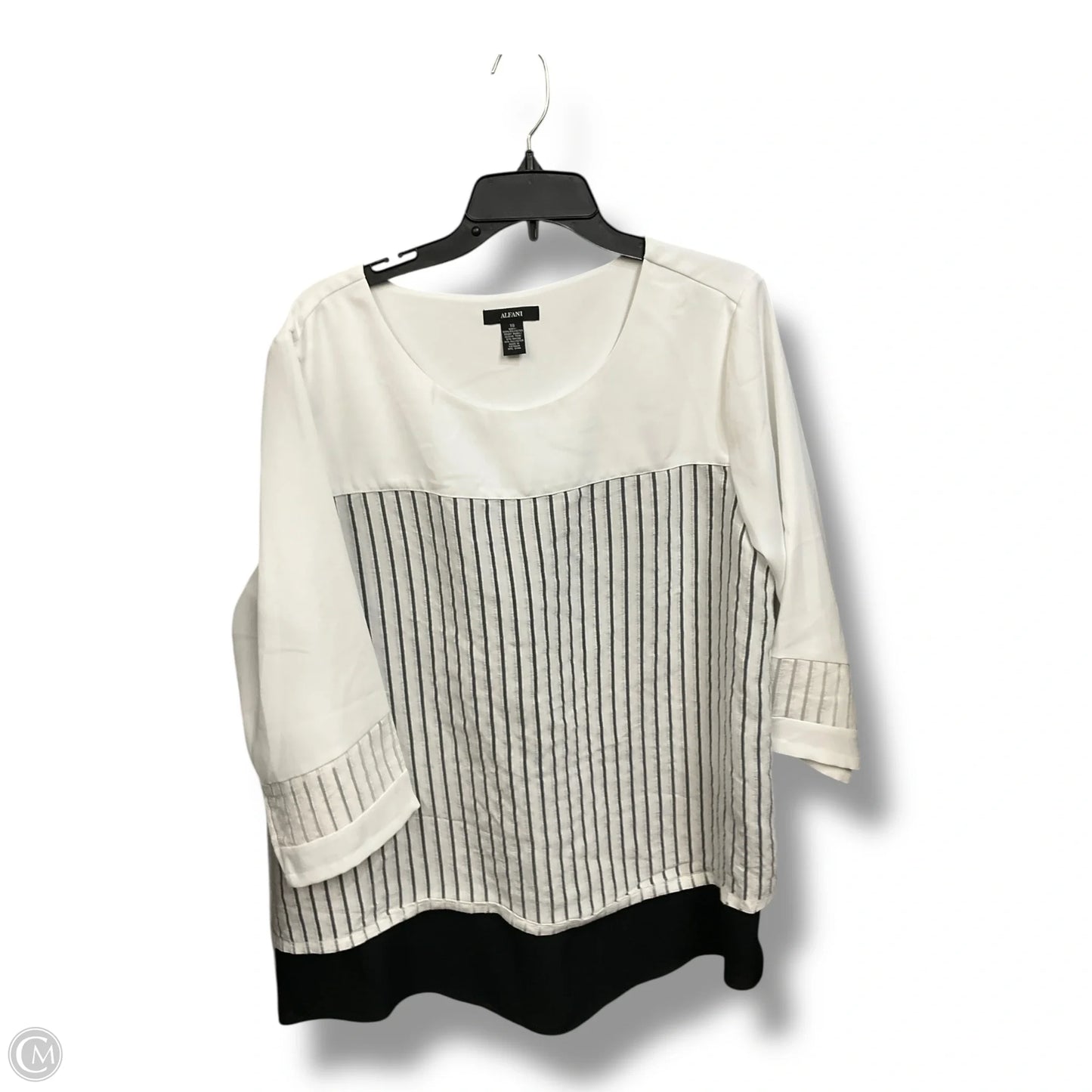 Blouse 3/4 Sleeve By Alfani In White, Size: 2x