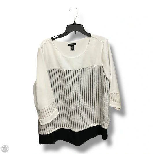 Blouse 3/4 Sleeve By Alfani In White, Size: 2x