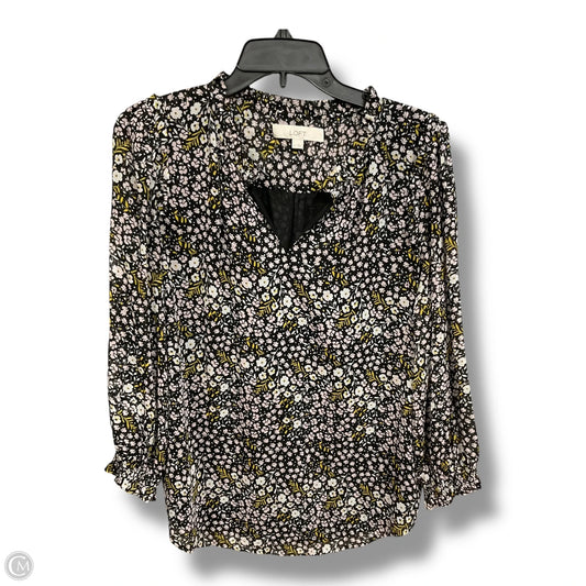 Blouse Long Sleeve By Loft In Floral Print, Size: M
