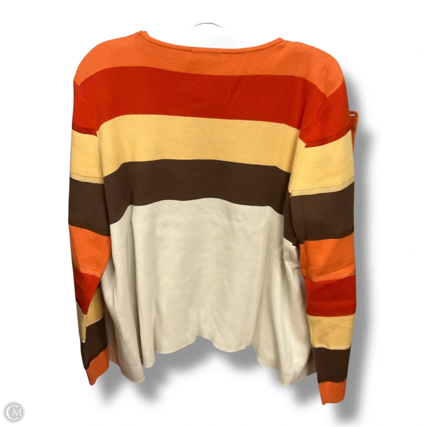 Top 2pc Long Sleeve By Christopher And Banks In Cream & Orange, Size: Xl
