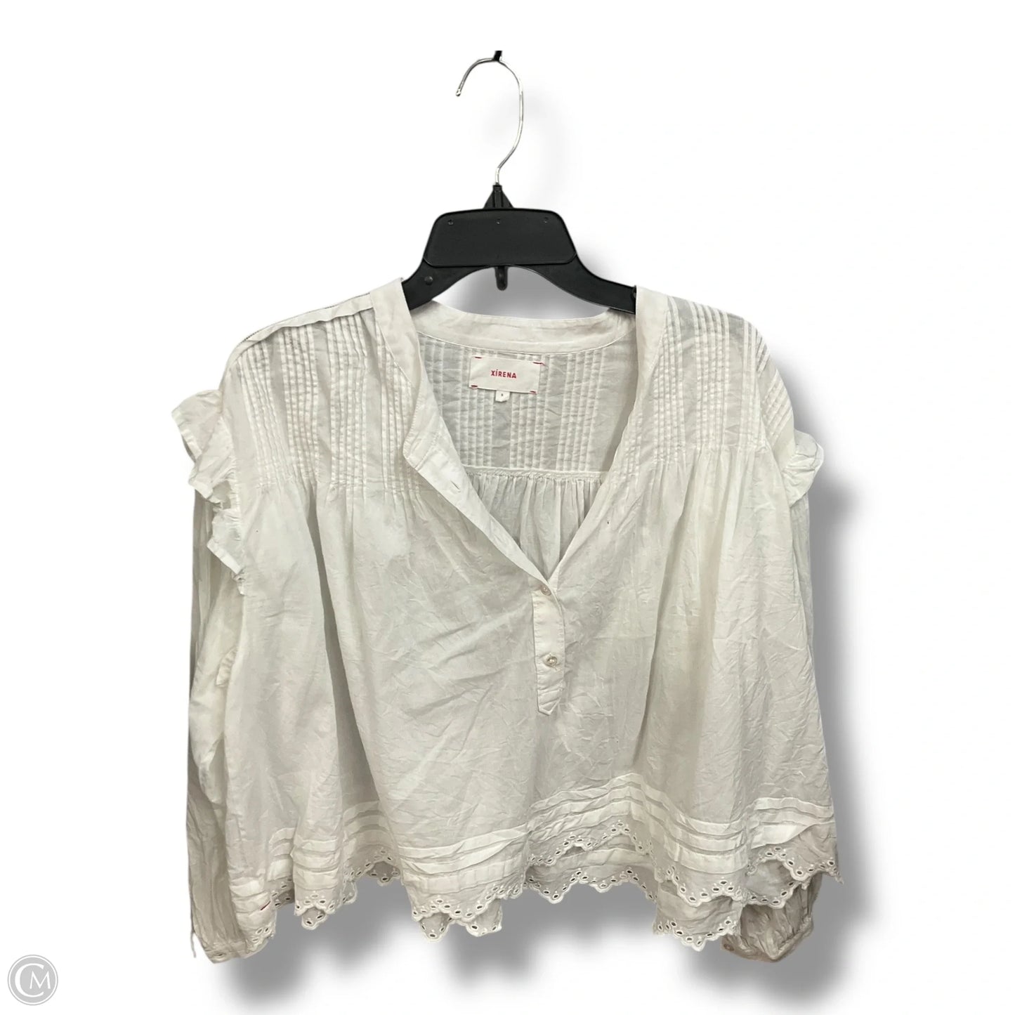Blouse Long Sleeve By Clothes Mentor In White, Size: S